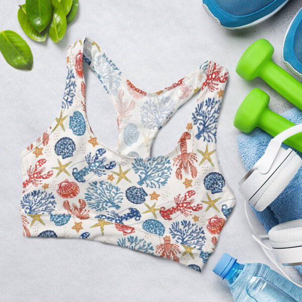 Marine Life Pattern Sports Bra for Women