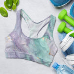 Abstract Marble Swirl Sports Bra for Women