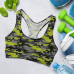 Army Yellow Camo Sports Bra for Women