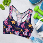 Fun Summer Beach with Marine Plants Sports Bra for Women