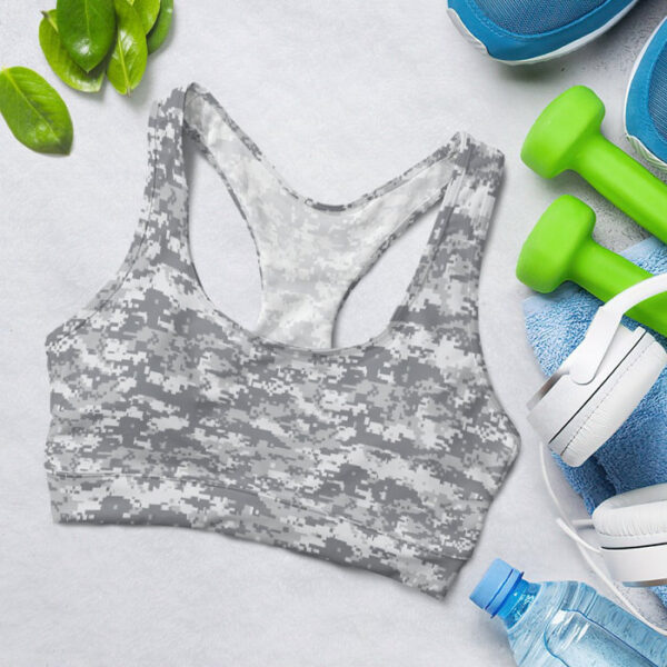 Abstract Army or Hunting Camo Sports Bra for Women