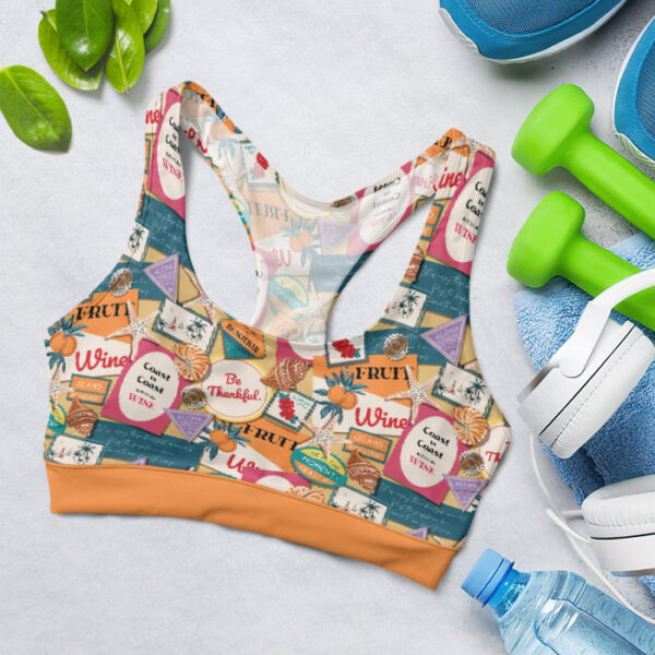 Colourful Summer Beach Vacation Tropical Sports Bra for Women