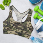 Army Green Camo Sports Bra for Women