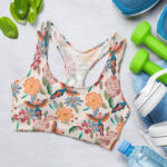 Parrot and Tropical Flower Sports Bra for Women