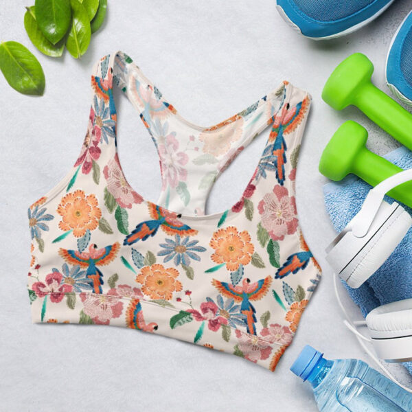 Parrot and Tropical Flower Sports Bra for Women