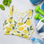 Fruit Summer Lemon Pattern Sports Bra for Women
