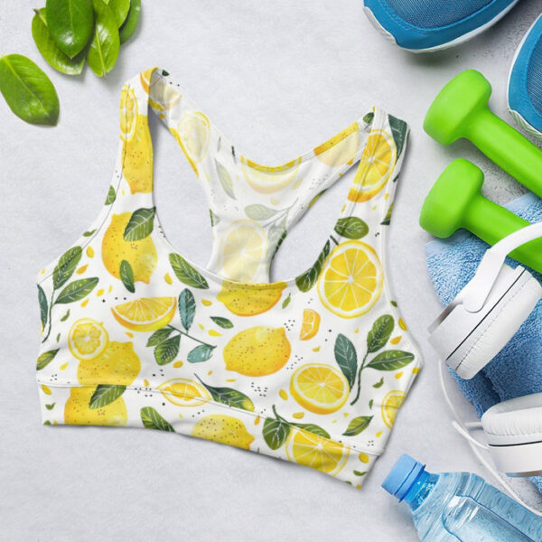 Fruit Summer Lemon Pattern Sports Bra for Women