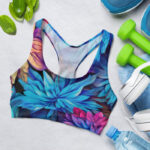 Tie Dye Chrysanthemum Sports Bra for Women