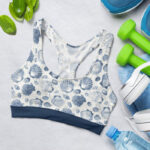 Watercolor Seashell Pattern Sports Bra for Women