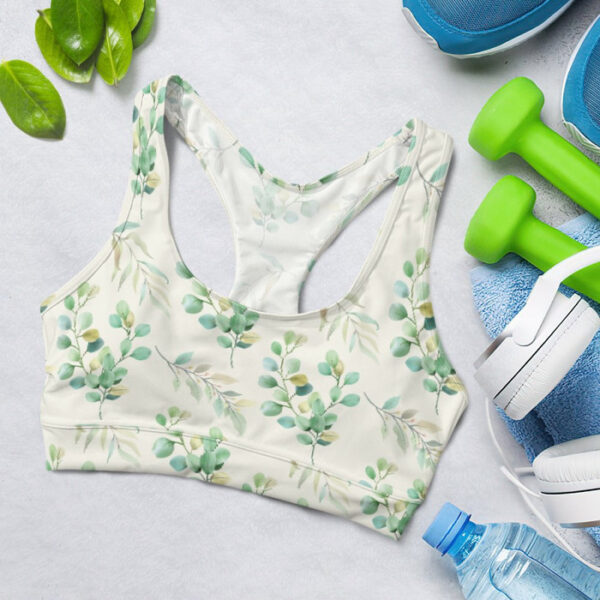 Reenery Leaves And Chrysantemum Sports Bra for Women