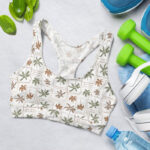 Geometric Tropical Palm Tree Sports Bra for Women
