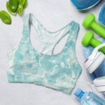Abstract Ocean Wave Sports Bra for Women