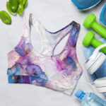 Orchid Alcohol Ink Flowers Sports Bra for Women