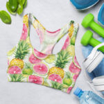 Watercolor Pineapple & Lemon's Patterns Sports Bra for Women