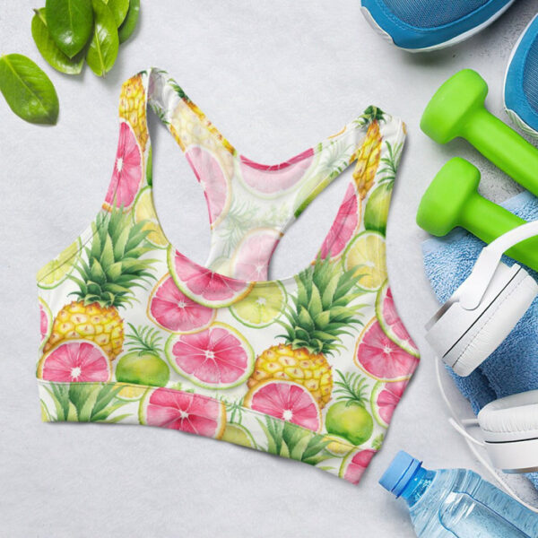 Watercolor Pineapple & Lemon's Patterns Sports Bra for Women