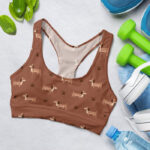 Dachshund Clube Pattern Funny Cute Colorful Sports Bra for Women