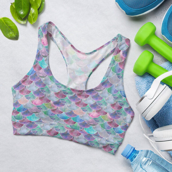 Fish Scale Ocean Colorful Sports Bra for Women