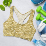 Yellow Mermaid Fish Scale Sports Bra for Women