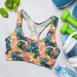 Jungle Leaf, Wild Nature Abstract Pattern Sports Bra for Women