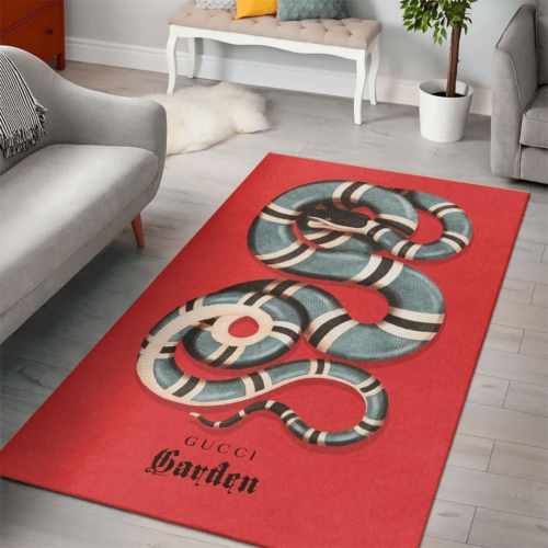 Gucci Snake Red Luxury Area Rug For Home Decorations Mat