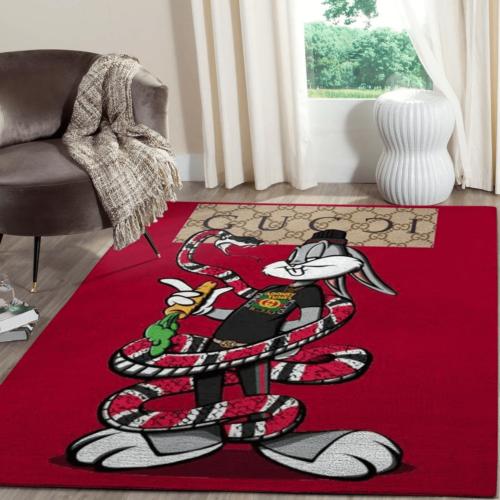 Gucci Rabbit Snake Luxury Area Rug For Home Decorations Mat