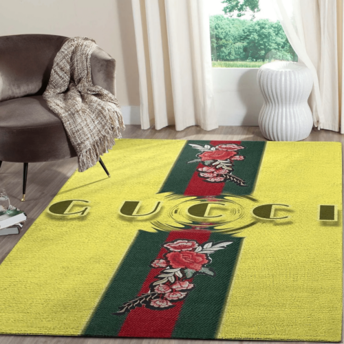 Gucci Yellow Luxury Area Rug For Home Decorations Mat