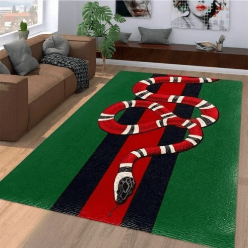 Gucci Red Snake Luxury Area Rug For Home Decorations Mat Type 3