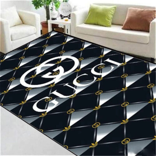 Gucci Area Rug- Hypebeast Carpet- Luxurious Fashion Brand Logo Living Room Rugs Floor Decor - Rugs
