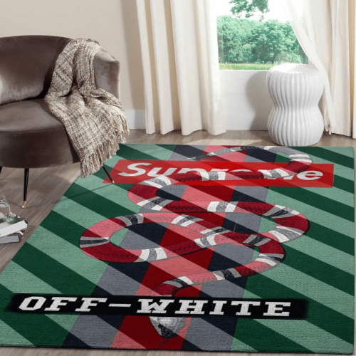 Gucci Supreme Off-White Luxury Area Rug For Home Decorations Mat