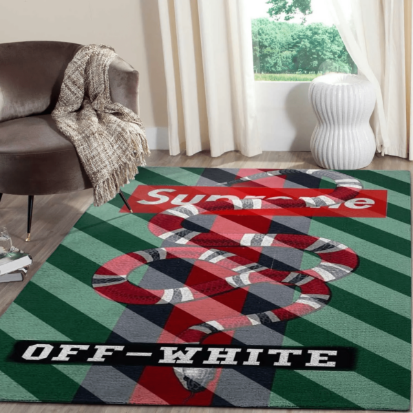 Gucci Supreme Off-White Luxury Area Rug For Home Decorations Mat