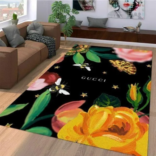 Gucci Bee Luxury Area Rug For Home Decorations Mat