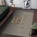 Gucci Logo Rug Brown Living Room Carpet - Rugs